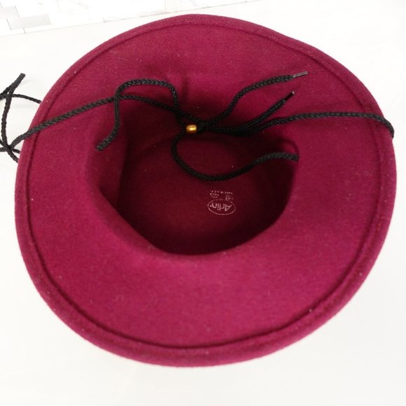 Arlin Hats Womens Wool Felt Crushable Wide Brim Fedora Designer‎ Red Wine USA main image 5